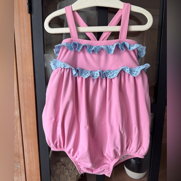TBBC One Piece Swimsuit baby girl St. Bart's Bubble Hamptons Buckhead Eyelet - Picture 1 of 6